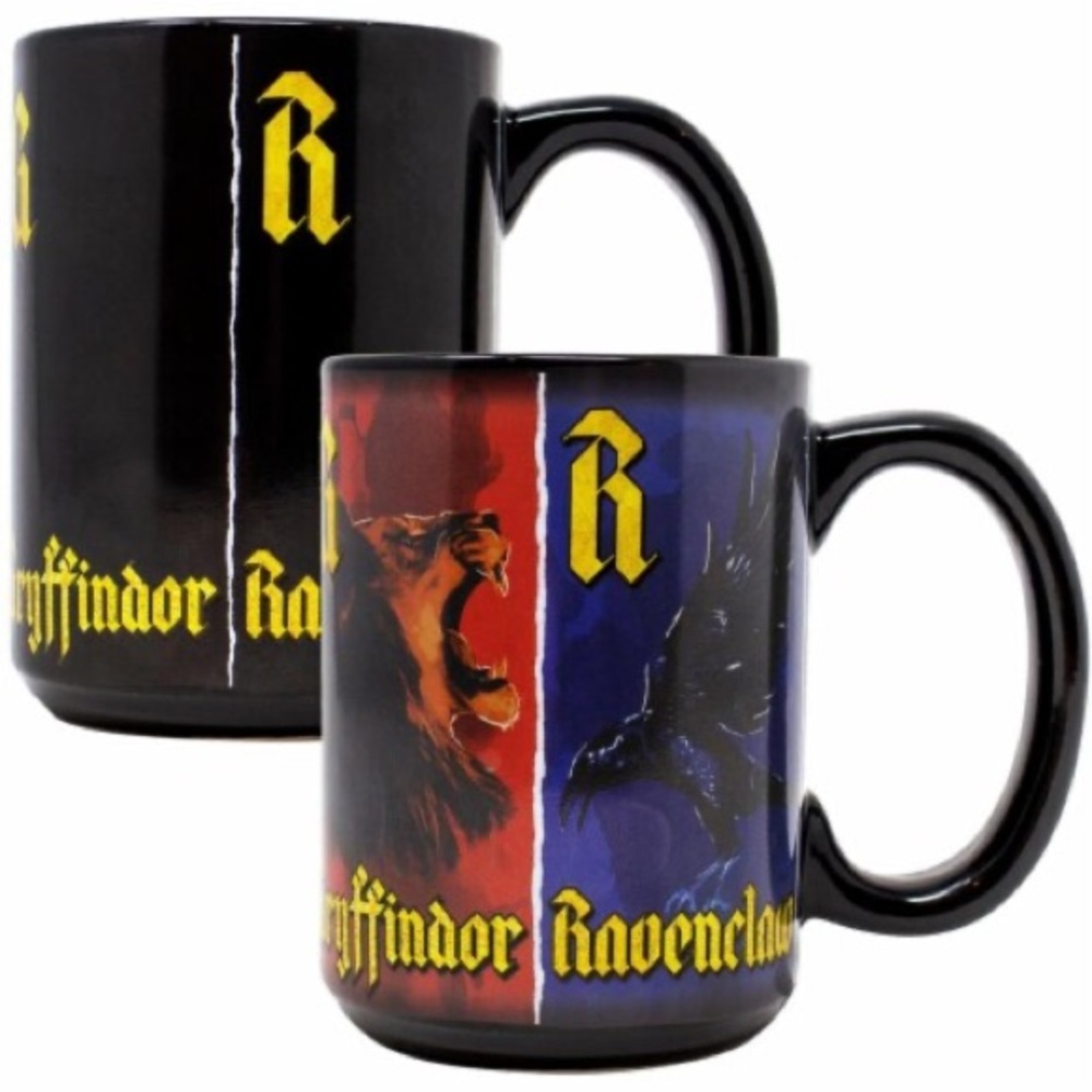 Zak! Harry Potter Hogwarts Houses Black To Color Heat Changing Mug 15oz NWOT
